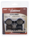 Traditions Inc 125436 Traditions A798DS Scope Ring Set  Weaver Quick Peep 1" Tube Matte Black Aluminum