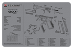 Tekmat 126221 TekMat TEKR20GLOCKG4GY Glock Gen4 Ultra Cleaning Mat Gray Rubber 20" Long Glock