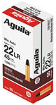 Aguila Ammuniti 128597 Aguila 1B222504 Rifle  22 Win 45 gr Lead Round Nose (LRN) 50 Bx/ 100 Cs