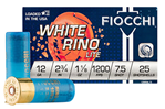 Fiocchi Ammunit 129261 Fiocchi 12WRNL75 White Rino Lite 12 Gauge 2.75" 1 1/8 oz 7.5 Shot 25 Bx/10 Cs