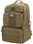 G.p.s Bag (gsm) 130513 G*Outdoors GPS-T1913BPT Tactical Range Backpack  Tan 1000D Nylon 4 Handguns