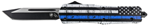 130559 Templar Knife LBTB231 Back The Blue Gen II Large 3.50" OTF Tanto Plain Black 440