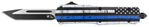 130563 Templar Knife SBTB231 Back The Blue Gen II Small 2.75" OTF Tanto Plain Black 440