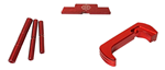 131281 Cross Armory CRG5OKRD 3 Piece Kit  Extended Red Anodized Aluminum/Steel for Gloc