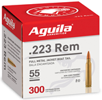 Aguila Ammuniti 133695 Aguila 1E223108 Rifle  223 Rem 55 gr Full Metal Jacket (FMJ) 300 Bx/ 4 Cs