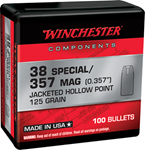 Winchester Ammu 133814 Winchester Ammo  Centerfire Handgun Reloading 38 Special .357 125 gr Jacketed Ho