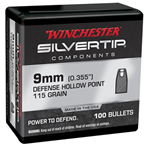 Winchester Ammu 133818 Winchester Ammo  Centerfire Handgun Reloading 9mm .355 115 gr Silvertip Hollow P