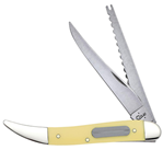 Case & Sons Cut 137075 Case 00120 Fishing  3.40" Folding Clip/Fish Scaler Plain/Serrated Tumble Polish