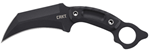 Columbia River 138438 CRKT 2630 DU Hoc  5.10" Fixed Recurve Plain Black Powder Coated SK-5 Steel Blade
