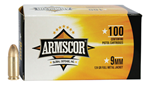 139919 Armscor 50445 Pistol Ammo Value Pack 9mm Luger 124 gr Full Metal Jacket (FMJ) 10