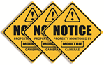 Moultrie Feeder 142248 Moultrie MCA13133 Camera Surveillance Signs  Yellow 3 Per Pkg