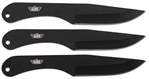Camp Co 142316 Uzi Accessories UZK-TRW-004 Throwing Knives IV Three, 8.25" Plain Black Stainles