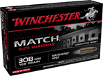 Winchester Ammu 142847 Winchester Ammo S308M2 Match  308 Win 169 gr Boat-Tail Hollow Point (BTHP) 20 Bx