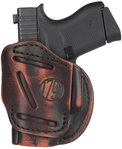 1791 Gun Leathr 143436 1791 Gunleather 4WH2VTGR 4 Way Concealed Carry Vintage Brown Leather, IWB/OWB De