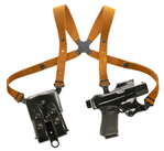 144074 Galco JR224B Jackass Rig Shoulder System made of Leather with Black Finish, Doub