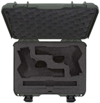 Nanuk (plastica 146619 Nanuk 910CLASG6 910 Classic 2 Up Pistol Case Olive Polymer with Latches & Closed