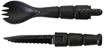 Kabar 19159 Ka-Bar 9909 Spork/Knife  Black Creamid 2.50" Serrated 6.88" Long