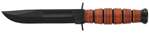 Kabar 20695 Ka-Bar 1250 Short USMC 5.25" Fixed Clip Point Plain Black 1095 Cro-Van Blade Bro