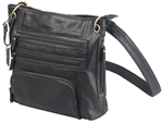 Bulldog Cases 25413 Bulldog BDP038 Cross Body Purse w/Holster Black Leather Most Sm Pistols & Revolv
