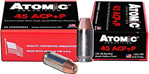 26070 Atomic Ammunition 00458 Pistol  45 ACP +P 185 gr Bonded Match Hollow Point 20 Bx
