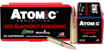 Atomic Ammuniti 26143 Atomic 00465 Rifle Subsonic 300 Blackout 220 gr Hollow Point Boat-Tail (HPBT) 50