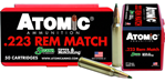 Atomic Ammuniti 26155 Atomic 00452 Rifle  223 Rem 77 gr Tipped MatchKing 50 Bx/ 10 Cs