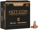 Cci/speer 27066 Speer 2011 Hot-Cor  30 Cal .308 150 gr Soft Point Flat Nose (SPFN) 100 Per Box