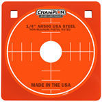 Champion Traps 27341 Champion Targets 44909 Center Mass  8" Pistol Gray AR500 Steel Square 0.25" Thic