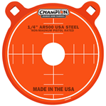 Champion Traps 27343 Champion Targets 44910 Center Mass Gong 8" Pistol Gray AR500 Steel Gong 0.25" Th