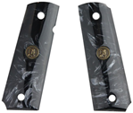 28383 Pachmayr 62000 Custom Grip Black Simulated Pearl Panels for 1911 with Ambidextro