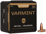 Cci/speer 29010 Speer 1047 Varmint  .22 Cal .224 55 gr Jacketed Soft Point (JSP) 100 Per Box