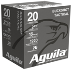 2995 Aguila 1C2002BA Field  20 Gauge 2.75" 1 oz 2 Buck Shot 25 Bx/ 10 Cs