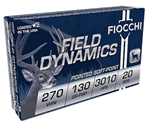Fiocchi Ammunit 33242 Fiocchi 270SPB Field Dynamics  270 Win 130 gr Pointed Soft Point (PSP) 20 Bx/ 10