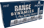 Fiocchi Ammunit 33436 Fiocchi 25AP Pistol Shooting Dynamics 25ACP 50GR FMJ 50 Box/20 Case