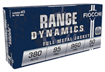 Fiocchi Ammunit 33551 Fiocchi 380APUS Pistol Shooting Dynamics 380ACP 95GR FMJ 50 Box/20 Case