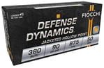 Fiocchi Ammunit 33613 Fiocchi 380APHP Pistol Shooting Dynamics 380ACP 90GR JHP 50Box/20Case