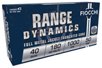 Fiocchi Ammunit 34105 Fiocchi 40SWD Range Dynamics  40 S&W 180 gr Full Metal Jacket Truncated-Cone (TC