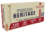 Fiocchi Ammunit 34157 Fiocchi 765B Heritage  7.65x21mm Parabellum 93 gr Semi-Jacketed Soft Point (SJSP