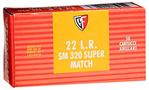 Fiocchi Ammunit 34169 Fiocchi 22SM320 Exacta Super Match 22 LR 40 gr Round Nose (RN) 50 Bx/ 100 Cs