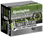 3790 Remington Ammunition 28948 Ultimate Defense  9mm Luger +P 124 gr Brass Jacket Ho