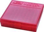 Mtm Molded Prod 42413 MTM Case-Gard P-100-9-29 Case-Gard P-100 Multi-Caliber Handgun Clear Red Polypro