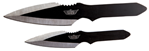 Camp Co 4610 Uzi Accessories UZKTRW002 Throwing Knives  Fixed Spear Point Plain Black/Silver