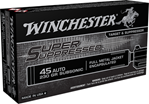 Winchester Ammu 46637 Winchester Ammo SUP45 Super Suppressed  45 ACP Subsonic 230 gr Encapsulated Full