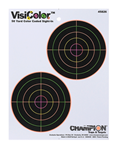 Champion Traps 47748 Champion Targets 45826 VisiColor  5" Double Bullseye Paper Self-Adhesive 8.50" x