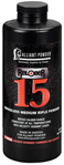 Alliant Powder/ 50580 Alliant Powder RELODER15 Rifle Powder Reloder 15 Rifle Multi-Caliber Medium Rifl