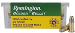 52314 Remington Ammunition 21001 Golden Bullet  22 Short 29 gr Plated Lead Round Nose