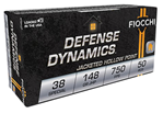 Fiocchi Ammunit 55841 Fiocchi 38E Defense Dynamics  38 Special 148 gr Jacketed Hollow Point (JHP) 50 B