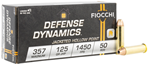 Fiocchi Ammunit 55985 Fiocchi 357D Defense Dynamics  357 Mag 125 gr Jacketed Hollow Point (JHP) 50 Bx/
