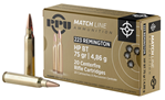 Tr&z Usa Tradin 56258 PPU PPM2232 Match  223 Rem 75 gr Hollow Point Boat-Tail (HPBT) 20 Bx/ 50 Cs