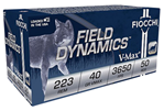 Fiocchi Ammunit 57697 Fiocchi 223HVB50 Field Dynamics  223 Rem 40 gr V-Max Polymer Tip 50 Bx/ 20 Cs
